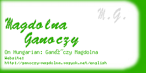 magdolna ganoczy business card